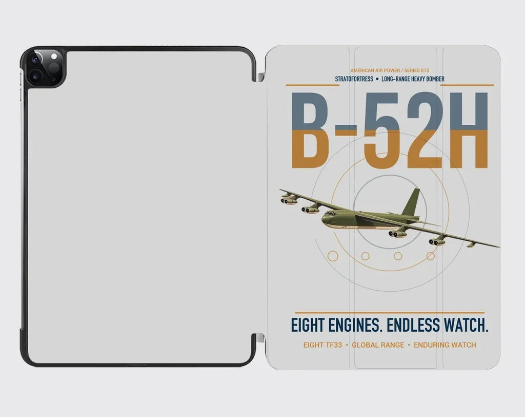 B-52H Stratofortress design on light gray ipad tablet case