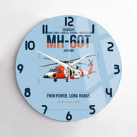 Thumbnail for Sikorsky MH-60T Jayhawk design on light blue no frame wall clock