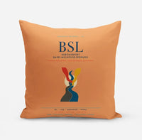 Thumbnail for EuroAirport Basel-Mulhouse-Freiburg (BSL) design on orange pillow