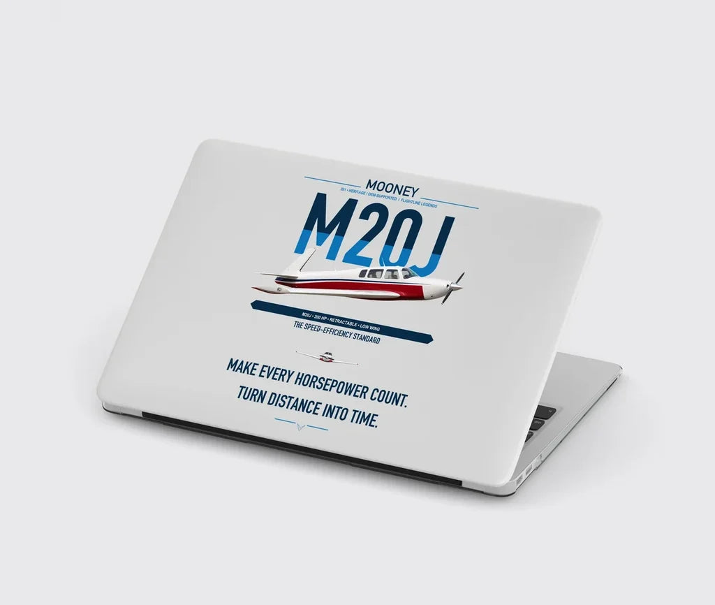 Mooney M20J 201 design on light gray MacBook case