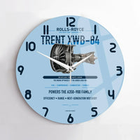 Thumbnail for TRENT XWB-84 design on light blue no frame wall clock