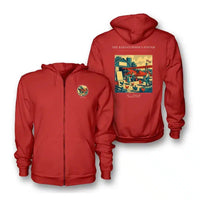 Thumbnail for VINTAGE G4165 - The Barnstormer's Poster - Premium Zipped Hoodie design on red