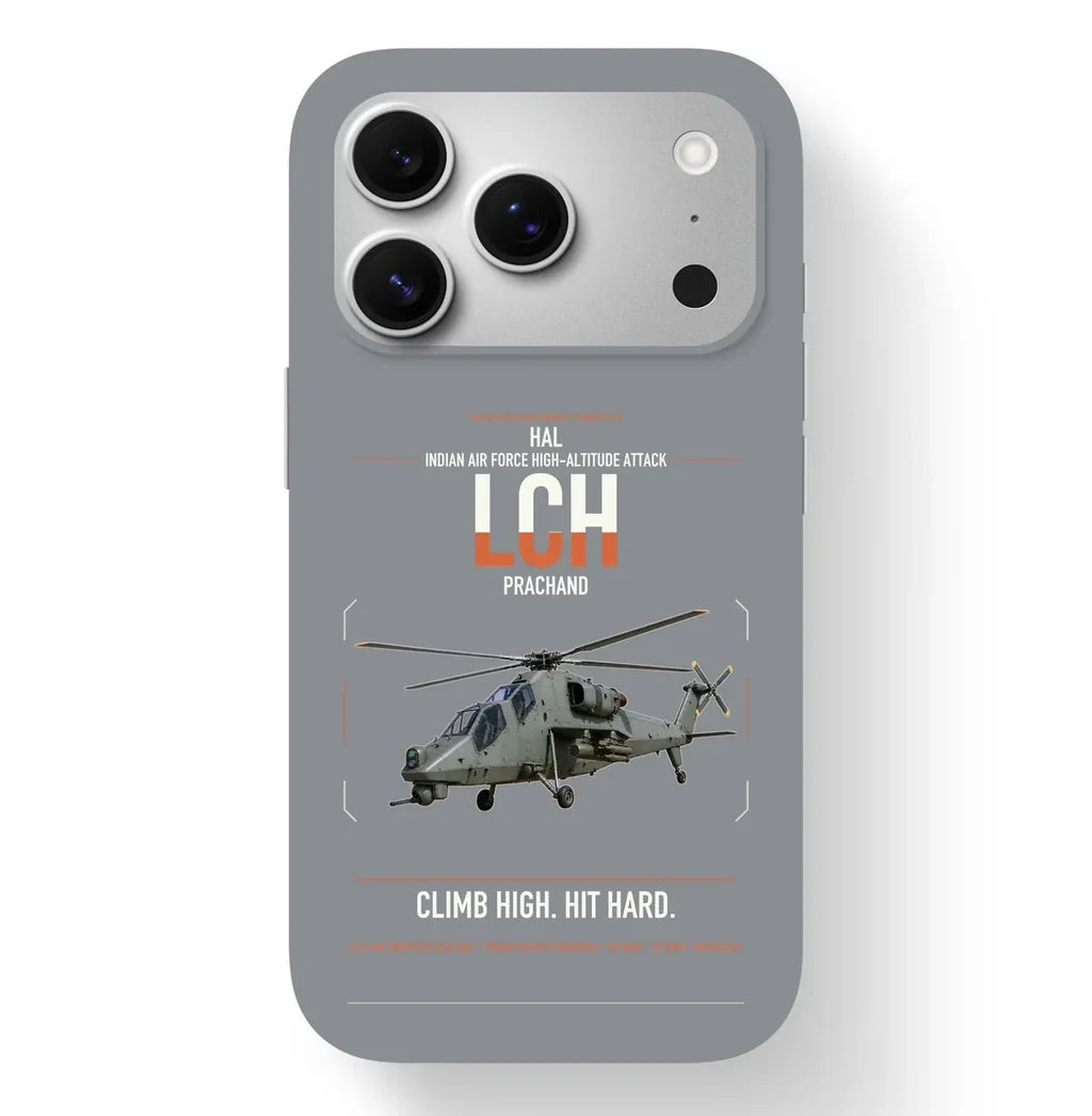 HAL LCH Prachand design on gray magsafe iphone case, for iPhone 17 Pro