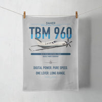 Thumbnail for Daher TBM 960 design on light gray towel