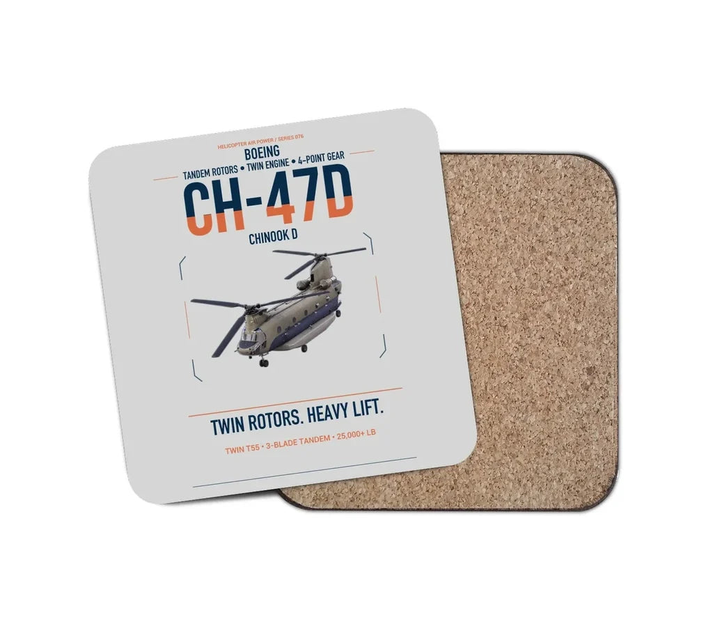 Boeing CH-47D design on light gray 1 piece coaster