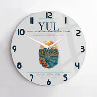 Thumbnail for Montréal–Trudeau International Airport (YUL) design on light gray no frame wall clock