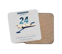 Thumbnail for Bombardier Learjet 24 design on light gray 1 piece coaster