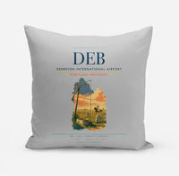 Thumbnail for Debrecen International Airport (DEB) design on light gray pillow