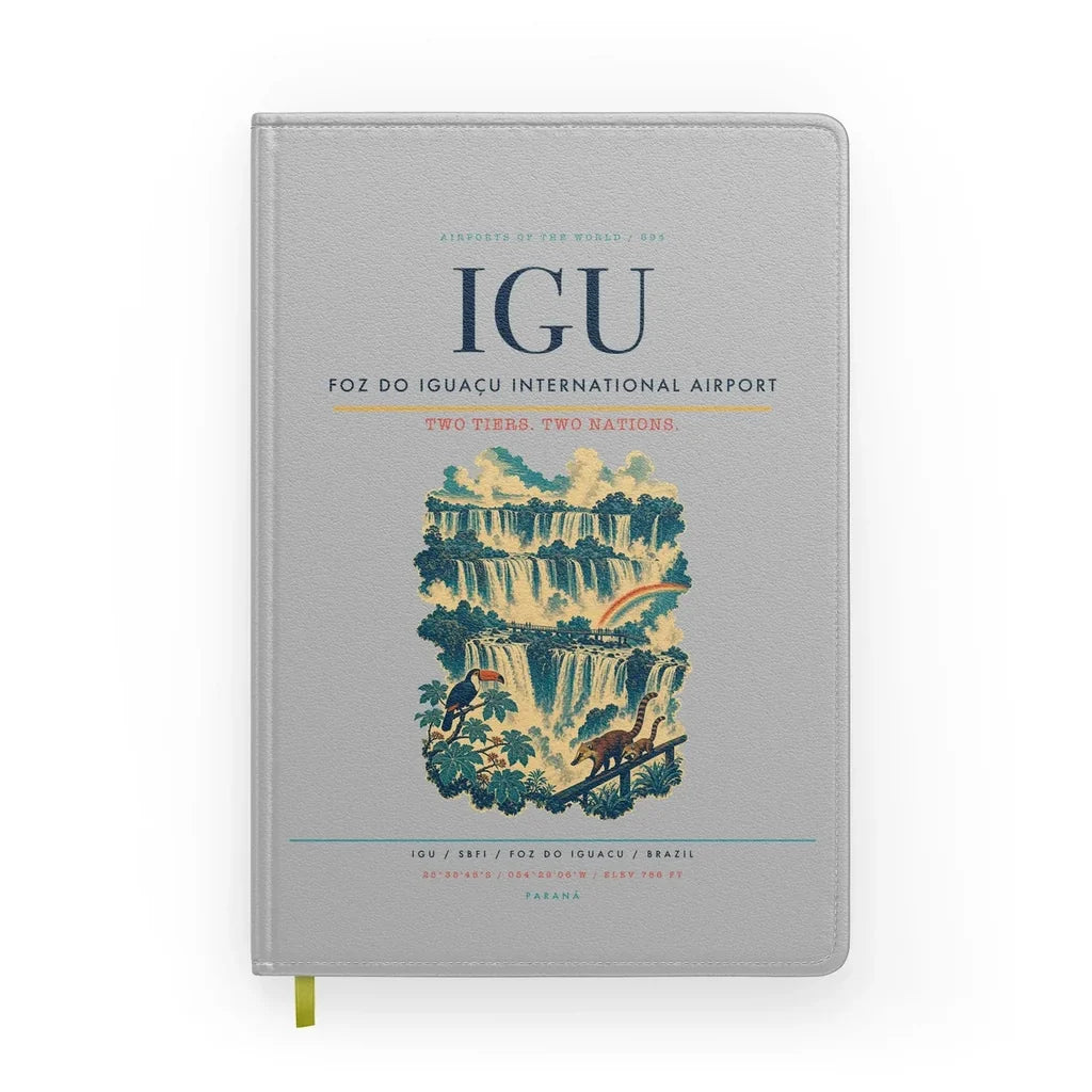 Foz do Iguaçu International Airport (IGU) design on light gray notebook