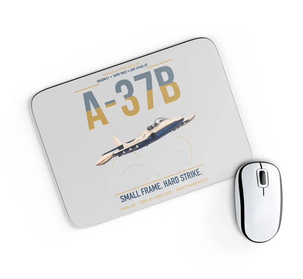 A-37B Dragonfly design on light gray rectangle mouse pad
