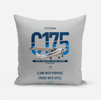 Thumbnail for Cessna 175 Skylark design on light gray pillow