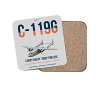 Thumbnail for C-119G Flying Boxcar design on light gray 1 piece coaster