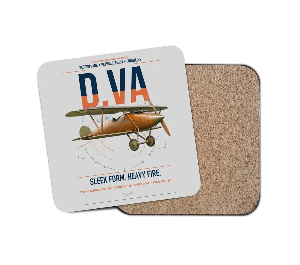 Albatros D.Va design on light gray 1 piece coaster
