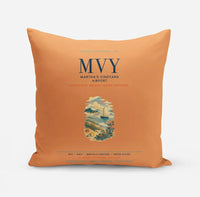 Thumbnail for Martha's Vineyard Airport (MVY) design on orange pillow
