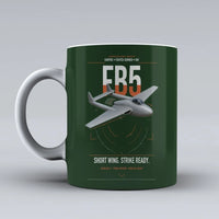 Thumbnail for de Havilland Vampire FB5 design on dark green ceramic mug, double-side print