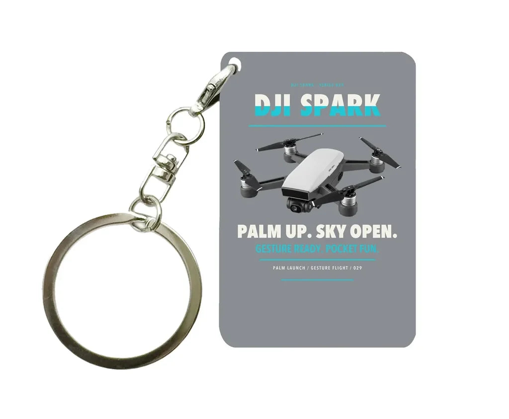 DJI Spark Key Chain design on gray key chain