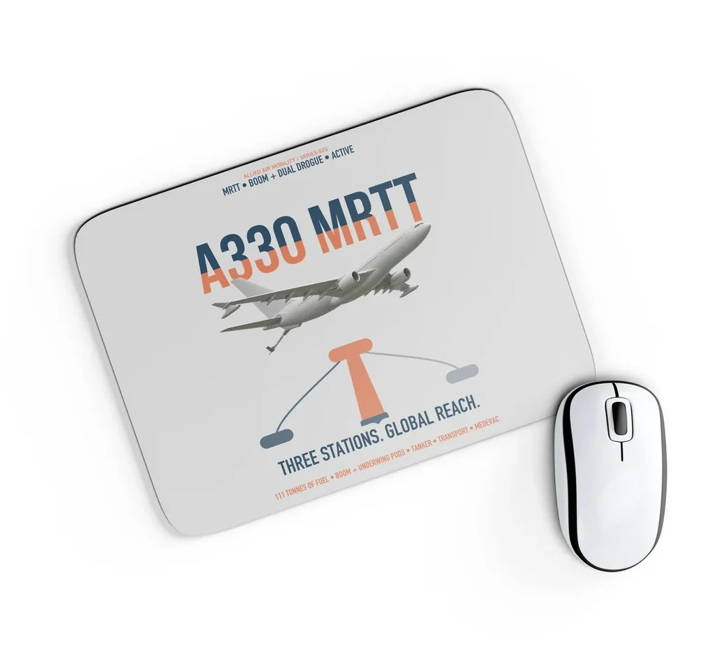 Airbus A330 MRTT design on light gray rectangle mouse pad