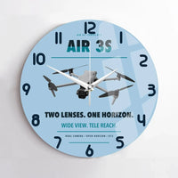 Thumbnail for DJI Air 3S design on light blue no frame wall clock