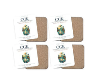 Thumbnail for Jakarta Soekarno-Hatta International Airport (CGK) design on white 4 pieces set coaster