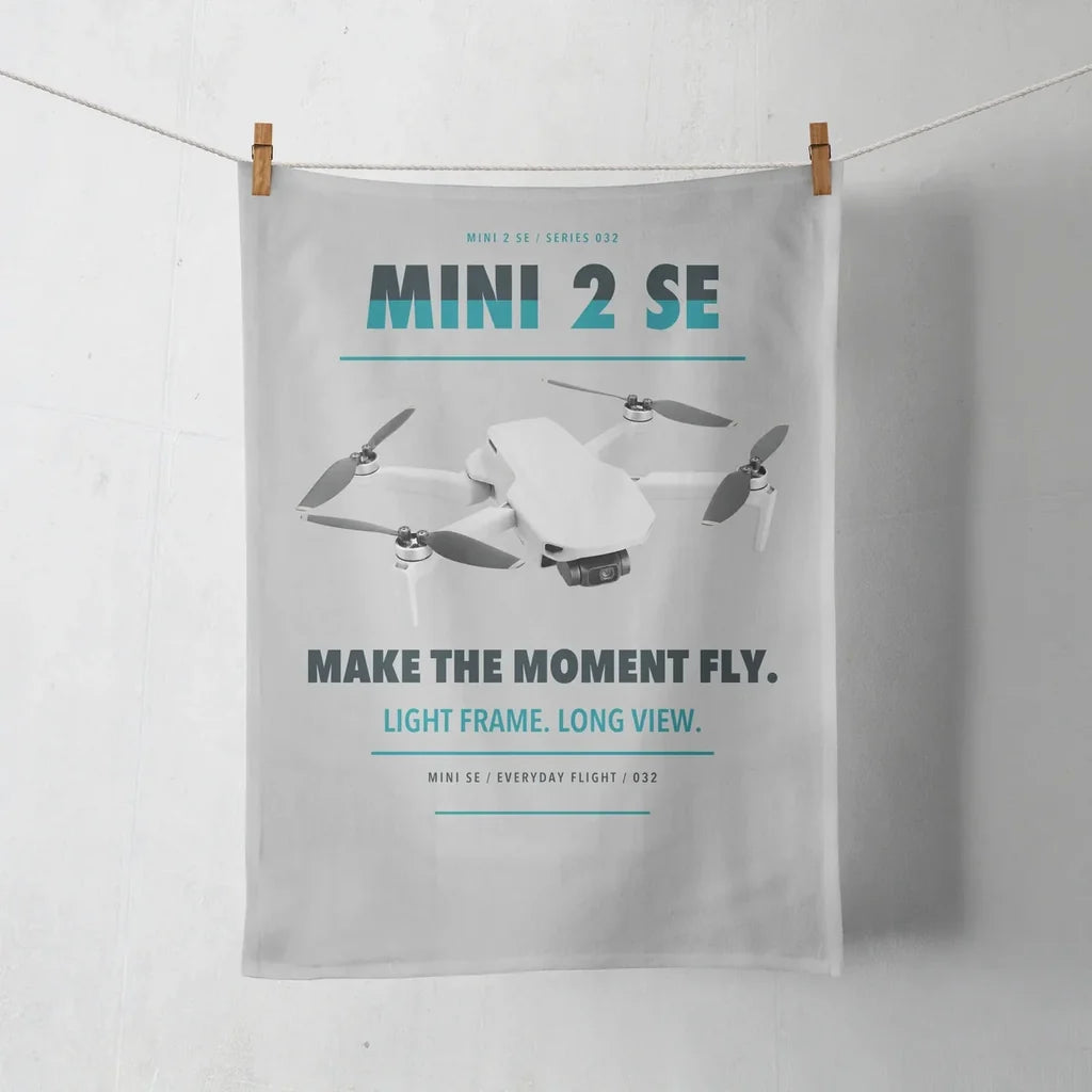 DJI Mini 2 SE design on light gray towel