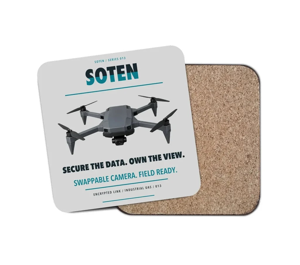 ACSL SOTEN design on light gray 1 piece coaster