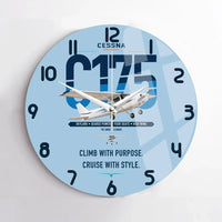 Thumbnail for Cessna 175 Skylark design on light blue no frame wall clock