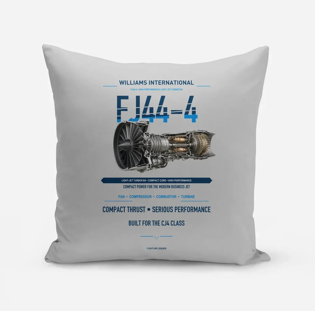 FJ44-4 design on light gray pillow