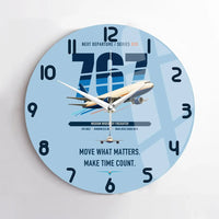 Thumbnail for Boeing 767-300F design on light blue no frame wall clock