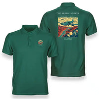Thumbnail for VINTAGE G4031 - The Aerial Survey - Double-Side Polo T-Shirt design on green