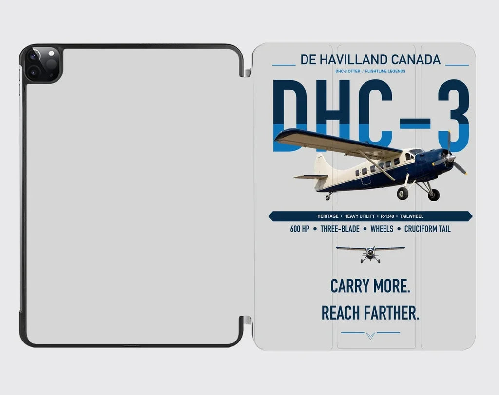 DHC-3 Otter design on light gray ipad tablet case