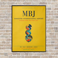 Thumbnail for Sangster International Airport MBJ vertical canvas print - framed - yellow background
