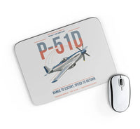 Thumbnail for P-51D Mustang design on light gray rectangle mouse pad