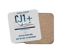 Thumbnail for Cessna Citation CJ1+ design on light gray 1 piece coaster