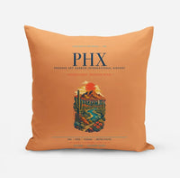 Thumbnail for Phoenix Sky Harbor International Airport (PHX) design on orange pillow