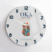 Thumbnail for Naha Airport (OKA) design on light gray no frame wall clock