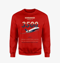 Thumbnail for Bombardier Challenger 3500 design on red sweatshirt