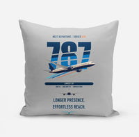Thumbnail for Boeing 787-10 Dreamliner design on light gray pillow