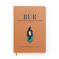 Thumbnail for Hollywood Burbank Airport (BUR) design on orange notebook