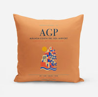 Thumbnail for Malaga-Costa del Sol Airport (AGP) design on orange pillow