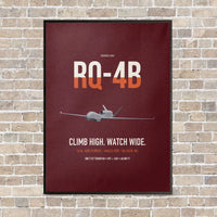 Thumbnail for RQ-4B Global Hawk vertical canvas print - framed - dark red background