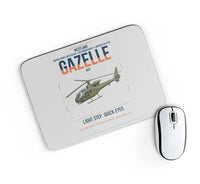 Thumbnail for Westland Gazelle AH1 design on light gray rectangle mouse pad