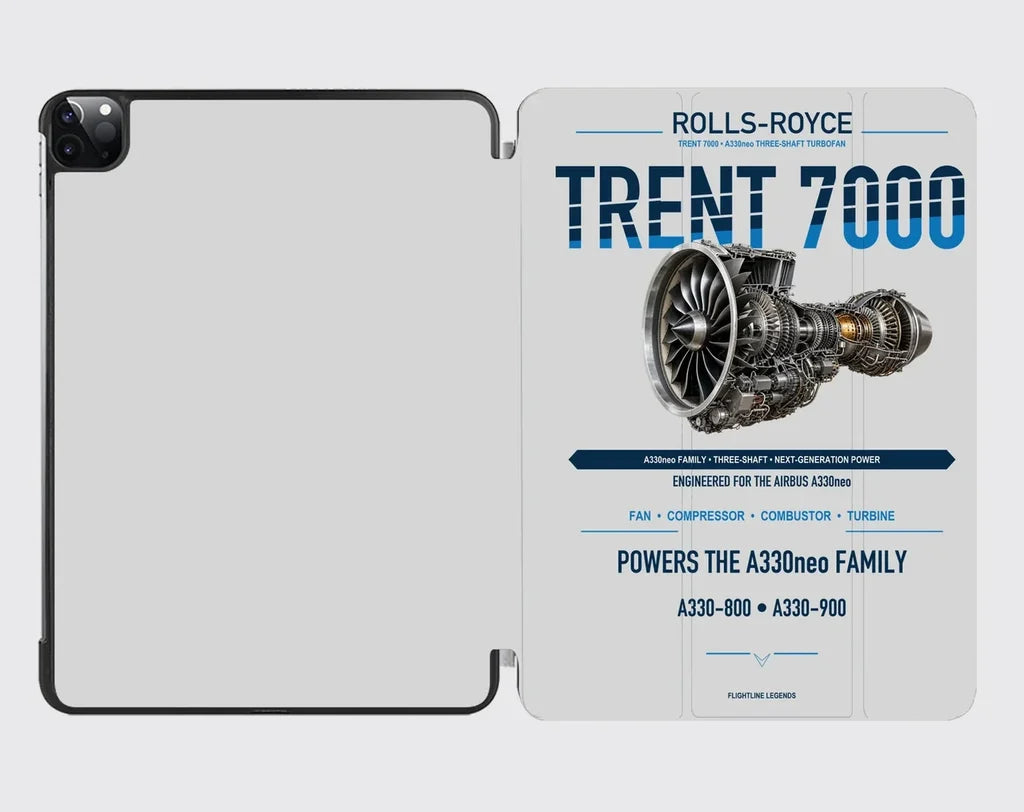 TRENT 7000 design on light gray ipad tablet case