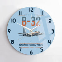 Thumbnail for B-32 Dominator design on light blue no frame wall clock