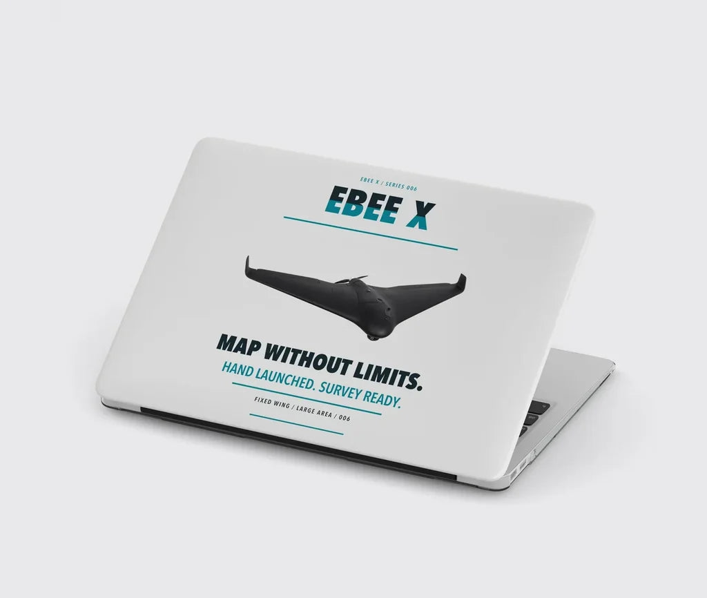 AgEagle eBee X design on light gray MacBook case