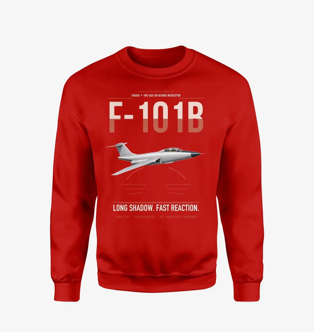 F-101B Voodoo design on red sweatshirt
