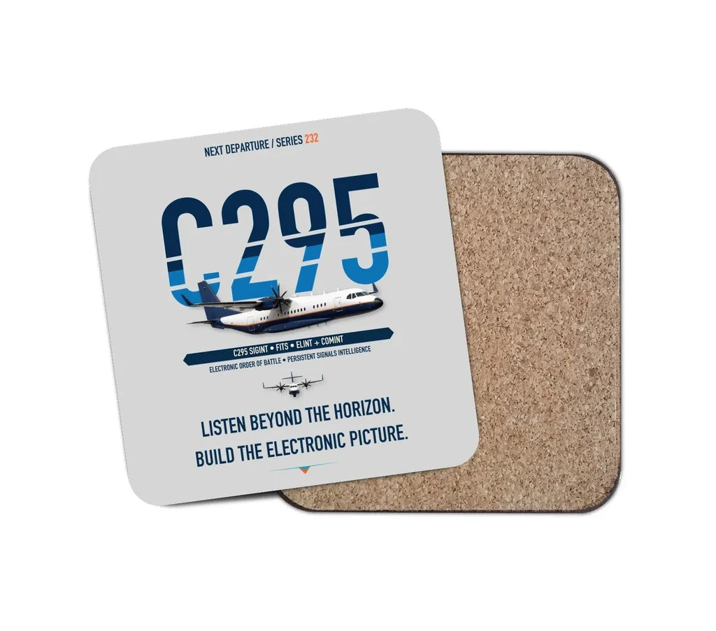 Airbus C295 SIGINT design on light gray 1 piece coaster