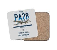 Thumbnail for Piper PA-28 Cherokee design on light gray 1 piece coaster
