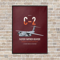 Thumbnail for Kawasaki C-2 vertical canvas print - framed - dark red background