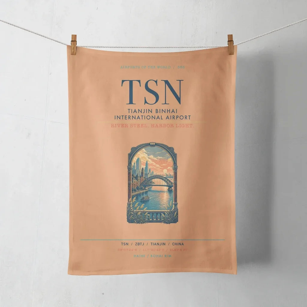 Tianjin Binhai International Airport (TSN) design on orange towel