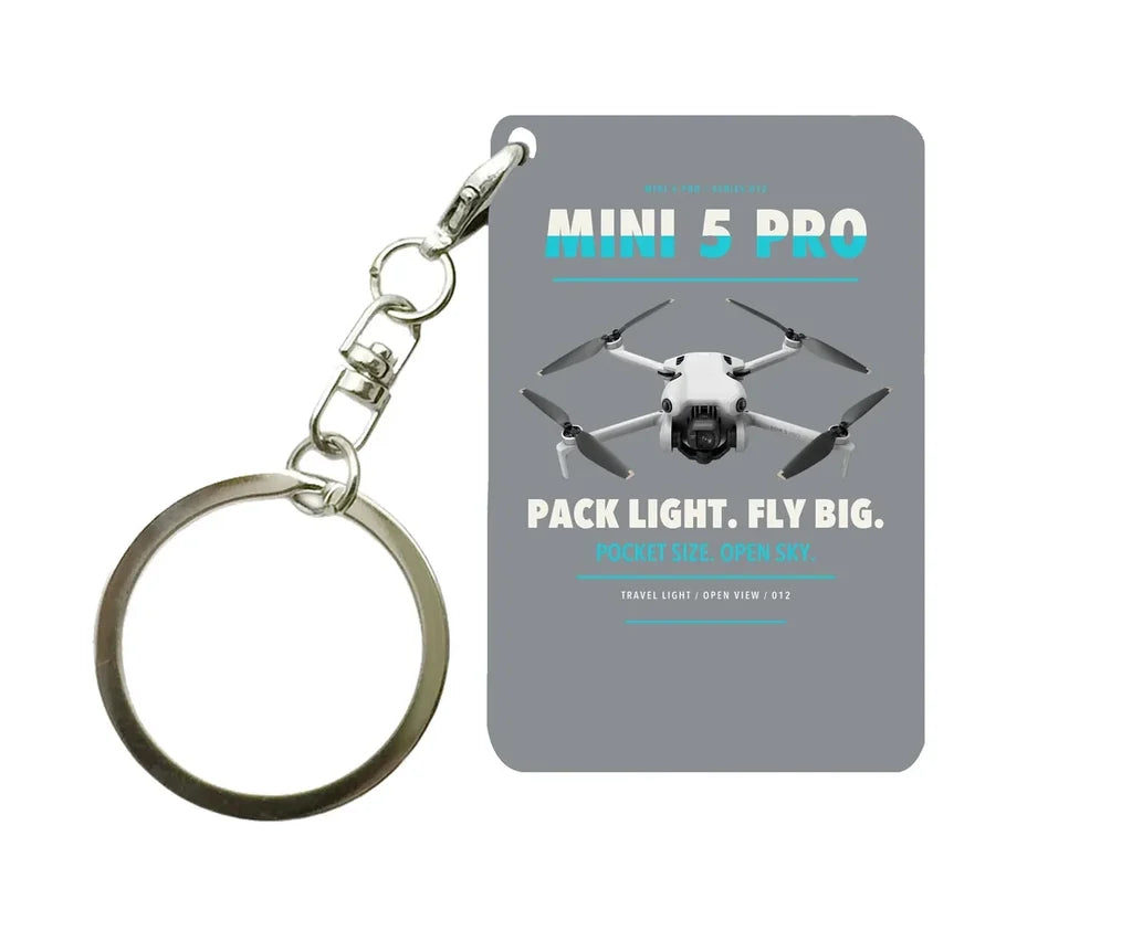 DJI Mini 5 Pro Key Chain design on gray key chain
